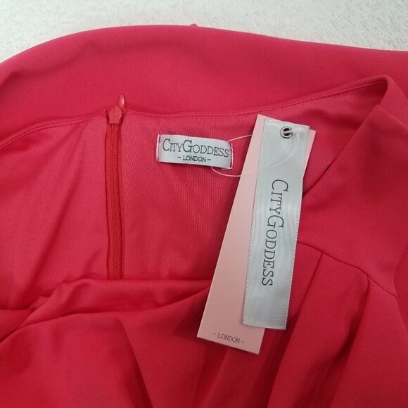 City Goddess Size 4 Long Maxi Dress Gown in Pink / Red - Picture 6 of 10